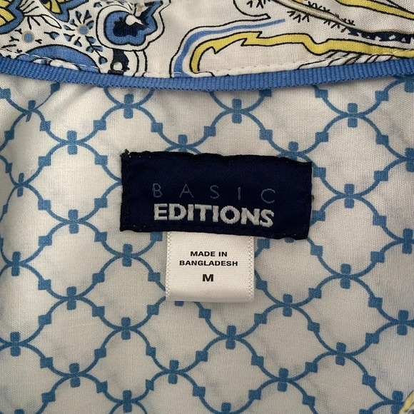 Basic Editions Button Down Long Sleeve Shirt Size M - Picture 3 of 9